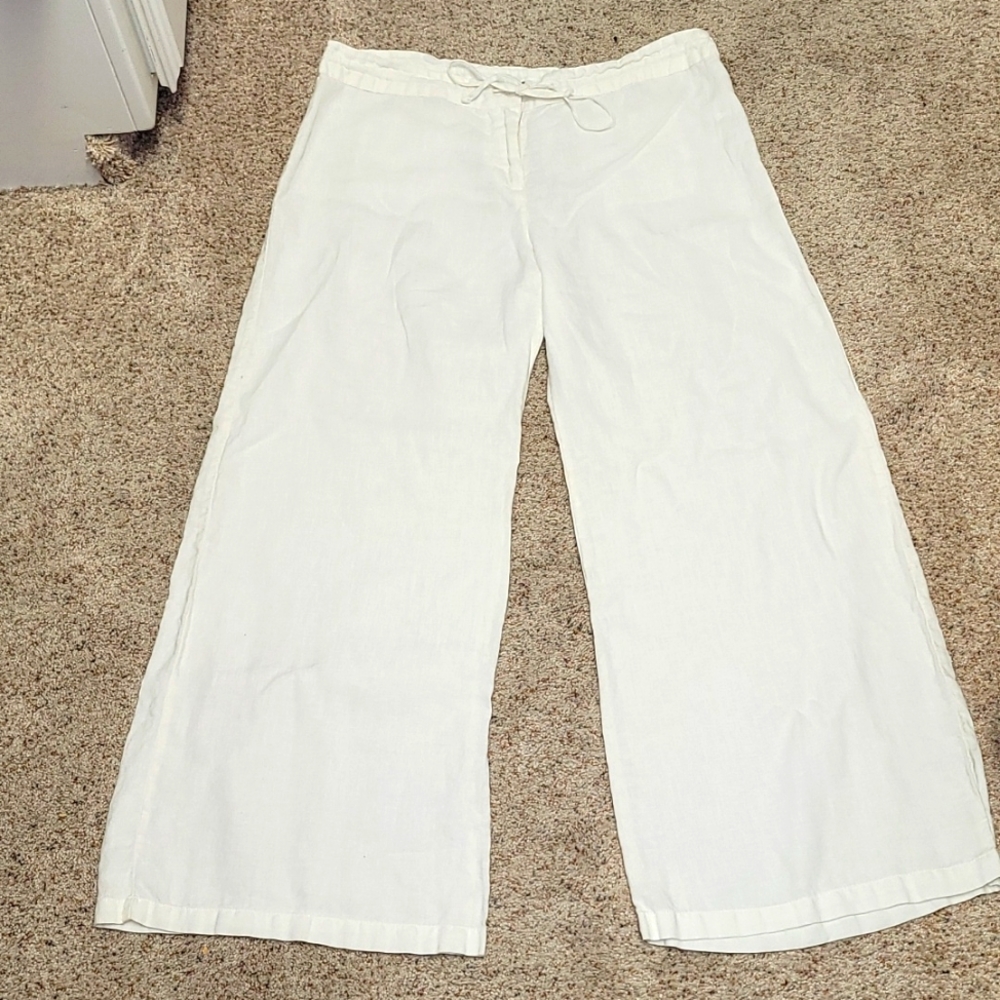 Johnny Was 4 love and Liberty wide leg linen pants